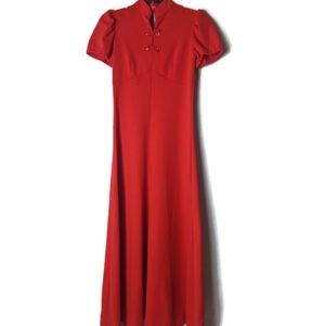 Vintage 70s Long Red Dress